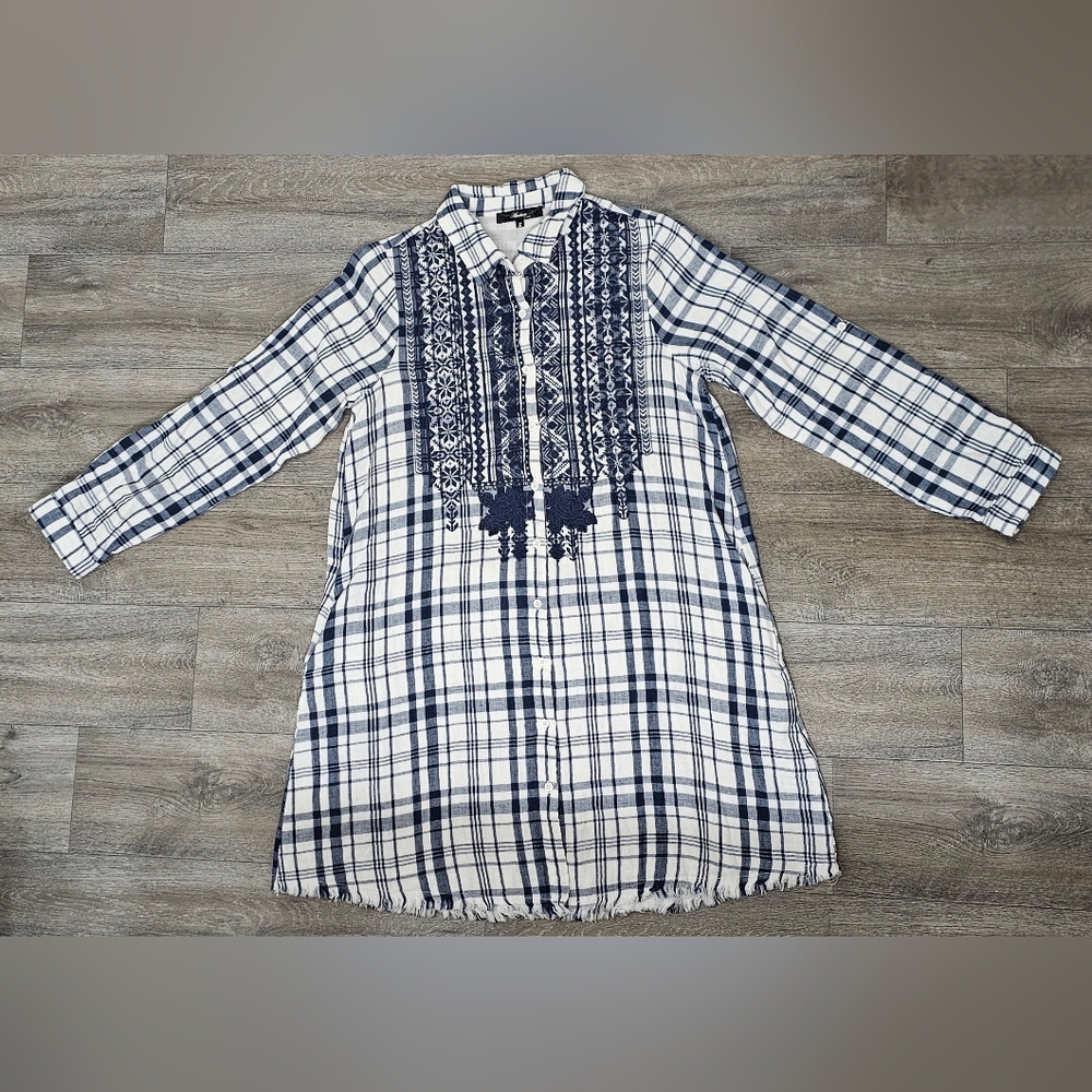 Andree Blue & White Plaid Dress